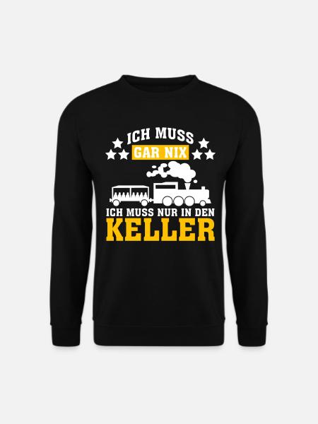 Modellbahner Spruch Modelleisenbahn - Unisex Pullover - Schwarz