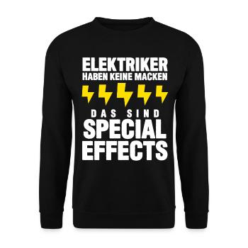 Elektriker Strom Witz Elektromeister - Unisex Pullover - Schwarz - Vorne - Alina (178cm) & Michal (187cm)