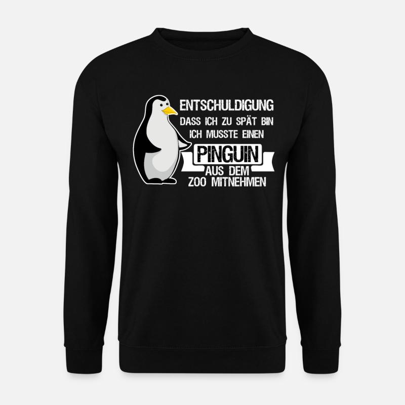 Pinguin Spruch Pinguine - Unisex Pullover - Schwarz