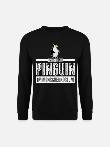 Pinguin im Menschenkostüm Pinguine - Unisex Pullover - Schwarz
