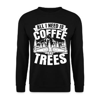 Arborist Trees and Coffee Lumberjack - Unisex Sweatshirt - black - Front - Alina (178cm) & Michal (187cm)