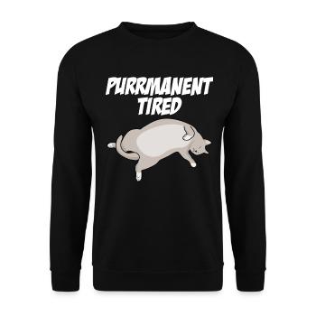 Chat fatigué Chat siamois British Shorthair - Sweat-shirt Unisexe - noir - Devant - Alina (178cm) & Michal (187cm)