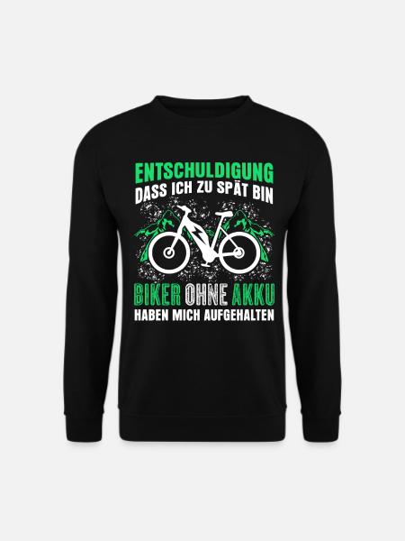 E-Bike Akku Fahrrad E-Biker EBike - Unisex Pullover - Schwarz