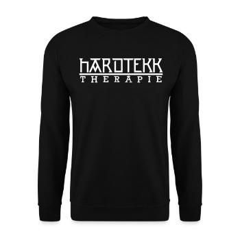 Hardtekk Therapy Gabber Hardstyle Raver - Unisex Sweatshirt - black - Front - Alina (178cm) & Michal (187cm)