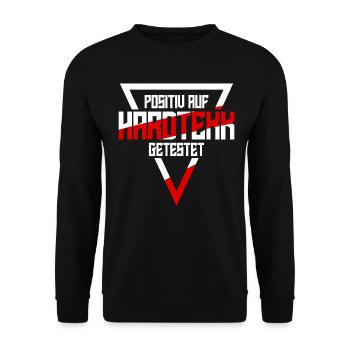 Hardtekk Techno Hardstyle Raver - Unisex Sweatshirt - black - Front - Alina (178cm) & Michal (187cm)