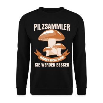 Pilzsammler Pilz Pilzsucher Pilze - Unisex Pullover - Schwarz - Vorne - Alina (178cm) & Michal (187cm)
