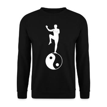 Qigong Qi Gong Meditation Chigong - Unisex Sweatshirt - black - Front - Alina (178cm) & Michal (187cm)