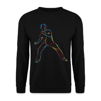 Capoeira brasilianischer Kampfsport - Unisex Pullover - Schwarz - Vorne - Alina (178cm) & Michal (187cm)