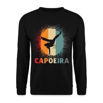 Capoeira retro martial arts - Unisex Sweatshirt - black - Front - Alina (178cm) & Michal (187cm)