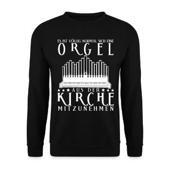Orgel Organist Pfeifenorgel Orgelspieler - Unisex Pullover - Schwarz - Vorne - Alina (178cm) & Michal (187cm)