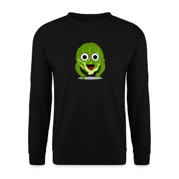 Rosenkohl Reingeschaut Vegan Veganer - Unisex Pullover - Schwarz - Vorne - Alina (178cm) & Michal (187cm)