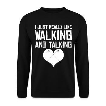 Nordic Walking and Talking Hiking - Unisex Sweatshirt - black - Front - Alina (178cm) & Michal (187cm)