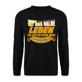 Arbeitsamt Arbeit Arbeiten Arbeitslos - Unisex Pullover - Schwarz - Vorne - Alina (178cm) & Michal (187cm)