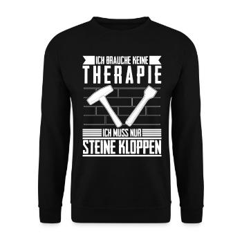 Steinmetz Therapie Steinmetze Bildhauer - Unisex Pullover - Schwarz - Vorne - Alina (178cm) & Michal (187cm)