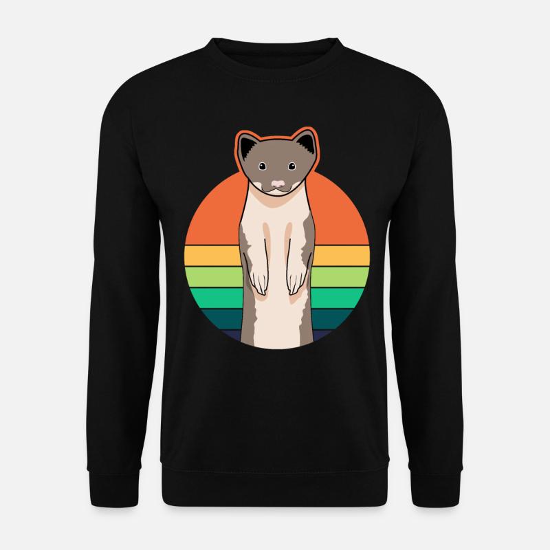 Marder Wiesel retro Frettchen - Unisex Pullover - Schwarz