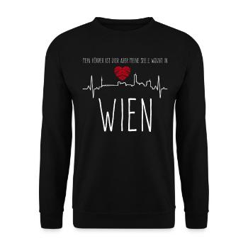 Vienne Architecture ECG Bâtiment Coeur Viennois - Sweat-shirt Unisexe - noir - Devant - Alina (178cm) & Michal (187cm)