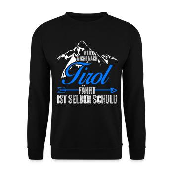 Tirol Wandern Urlaub Bergsteigen Tiroler - Unisex Pullover - Schwarz - Vorne - Alina (178cm) & Michal (187cm)