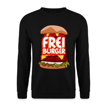 Freiburg Burger Freiburger - Unisex Pullover - Schwarz - Vorne - Alina (178cm) & Michal (187cm)