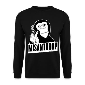 Misanthrope Monkey Man-Hater - Unisex Sweatshirt - black - Front - Alina (178cm) & Michal (187cm)