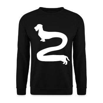 Rough-haired dachshund long dachshund - Unisex Sweatshirt - black - Front - Alina (178cm) & Michal (187cm)