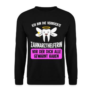 Zahnarzthelferin Assistentin ZFA - Unisex Pullover - Schwarz - Vorne - Alina (178cm) & Michal (187cm)