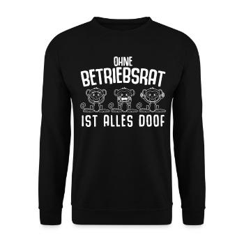 Betriebsrat Betriebsrätin - Unisex Pullover - Schwarz - Vorne - Alina (178cm) & Michal (187cm)