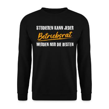 Betriebsrat Studieren Betriebsrätin - Unisex Pullover - Schwarz - Vorne - Alina (178cm) & Michal (187cm)