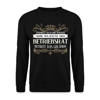 Betriebsrat Spruch Betriebsrätin - Unisex Pullover - Schwarz - Vorne - Alina (178cm) & Michal (187cm)