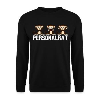 Personalrat 3 Affen Witz Personalräte - Unisex Pullover - Schwarz - Vorne - Alina (178cm) & Michal (187cm)
