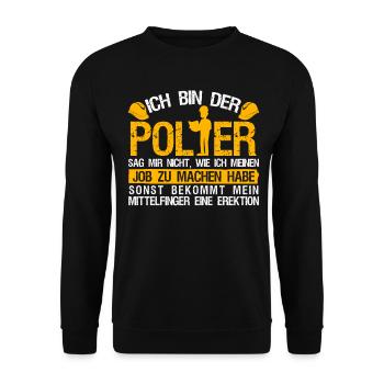 Polier Mittelfinger Baustelle Bauleiter - Unisex Pullover - Schwarz - Vorne - Alina (178cm) & Michal (187cm)