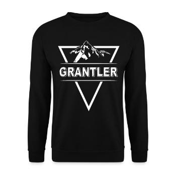 Grantler Berg Mountains Grantln Granteln - Unisex Sweatshirt - black - Front - Alina (178cm) & Michal (187cm)