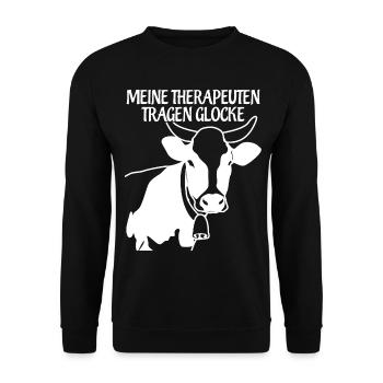 Vache Allgäu avec cloche Allgäuer - Sweat-shirt Unisexe - noir - Devant - Alina (178cm) & Michal (187cm)