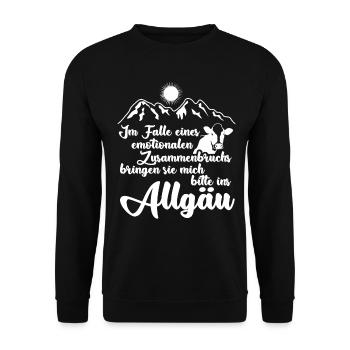 Allgäu Hiking Holiday Allgäuer - Unisex Sweatshirt - black - Front - Alina (178cm) & Michal (187cm)