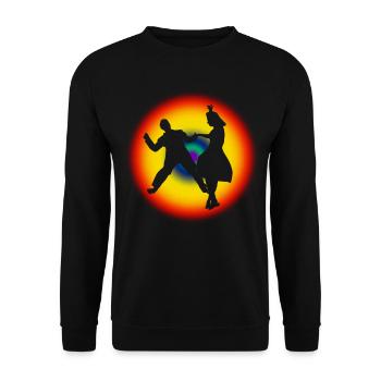 Boogie Woogie RetroTänzer Swing - Unisex Pullover - Schwarz - Vorne - Alina (178cm) & Michal (187cm)