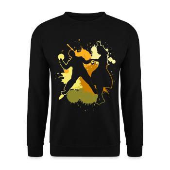 Boogie Woogie Tänzer Tanzen Swing - Unisex Pullover - Schwarz - Vorne - Alina (178cm) & Michal (187cm)