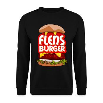 Flensburger Burger Flensburg - Unisex Pullover - Schwarz - Vorne - Alina (178cm) & Michal (187cm)