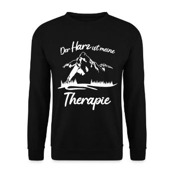 Harz Harzer Therapie Brocken - Unisex Pullover - Schwarz - Vorne - Alina (178cm) & Michal (187cm)
