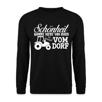 Dorfkinder Trecker Dorf Witz Landkinder - Unisex Pullover - Schwarz - Vorne - Alina (178cm) & Michal (187cm)