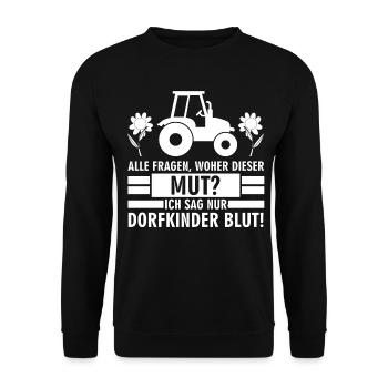 Dorfkinder Dorf Traktor Landkinder - Unisex Pullover - Schwarz - Vorne - Alina (178cm) & Michal (187cm)