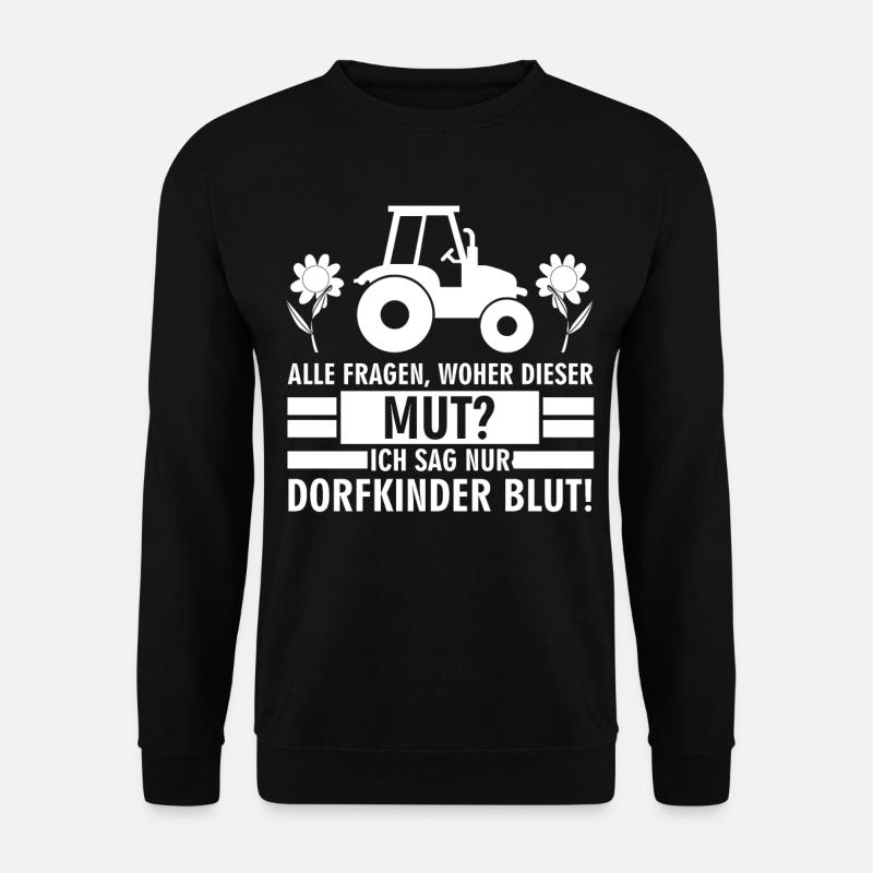 Dorfkinder Dorf Traktor Landkinder - Unisex Pullover - Schwarz