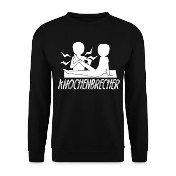 Physio Knochenbrecher Physiotherapeut - Unisex Pullover - Schwarz - Vorne - Alina (178cm) & Michal (187cm)