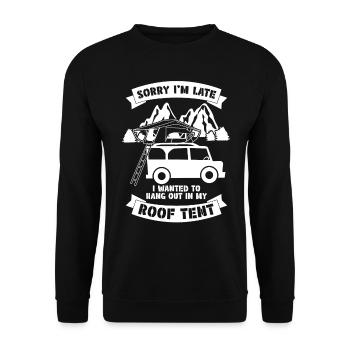 Dachzelt Autodachzelt Camping Offroad - Unisex Pullover - Schwarz - Vorne - Alina (178cm) & Michal (187cm)