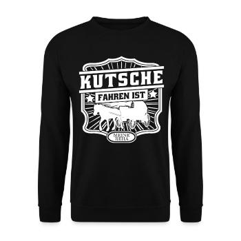 Kutsche Pferde Pferdekutsche Kutscher - Unisex Pullover - Schwarz - Vorne - Alina (178cm) & Michal (187cm)