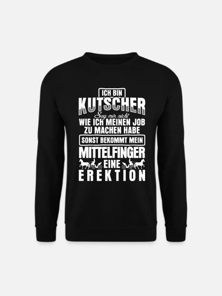 Kutsche Pferdekutsche Witz Kutscher - Unisex Pullover - Schwarz