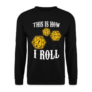 Tabletop Game Master D20 Rollenspiel - Unisex Pullover - Schwarz - Vorne - Alina (178cm) & Michal (187cm)