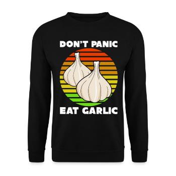Knoblauch Garilc Joke Knoblauchzehen - Unisex Pullover - Schwarz - Vorne - Alina (178cm) & Michal (187cm)