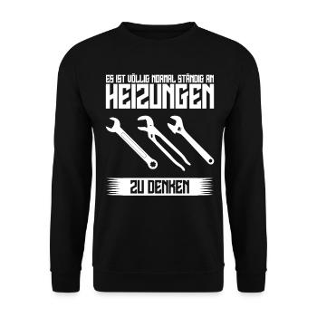 Heizungsbau Heizungen Heizungsbauer - Unisex Pullover - Schwarz - Vorne - Alina (178cm) & Michal (187cm)