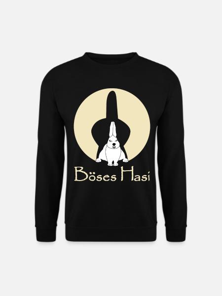 Böses Hasi mit bösem Mittelfinger Hasen - Unisex Pullover - Schwarz