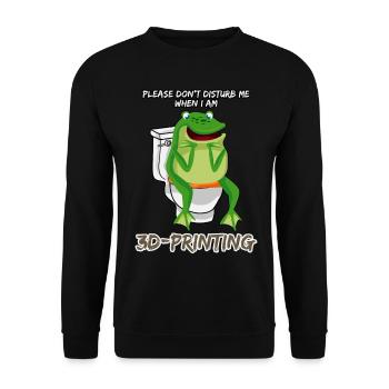 3D Printer Frog pooping 3D printer - Unisex Sweatshirt - black - Front - Alina (178cm) & Michal (187cm)
