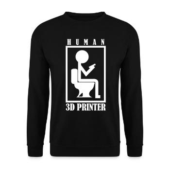 3D Printer 3D Printer Toilet 3D Printer - Unisex Sweatshirt - black - Front - Alina (178cm) & Michal (187cm)
